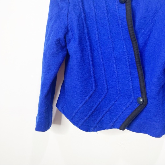 Vintage Louis Féraud Blue Black Skirt Suit Size 12 - Picture 5 of 13